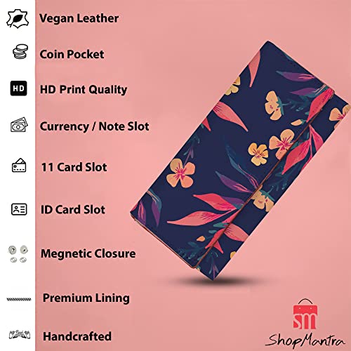 ShopMantra Wallet for Women's | Women's Wallet |Clutch |Vegan Leather | Holds Upto 6 Cards | 2 Notes and 1 Coin Compartment | Magnetic Closure | Multicolor