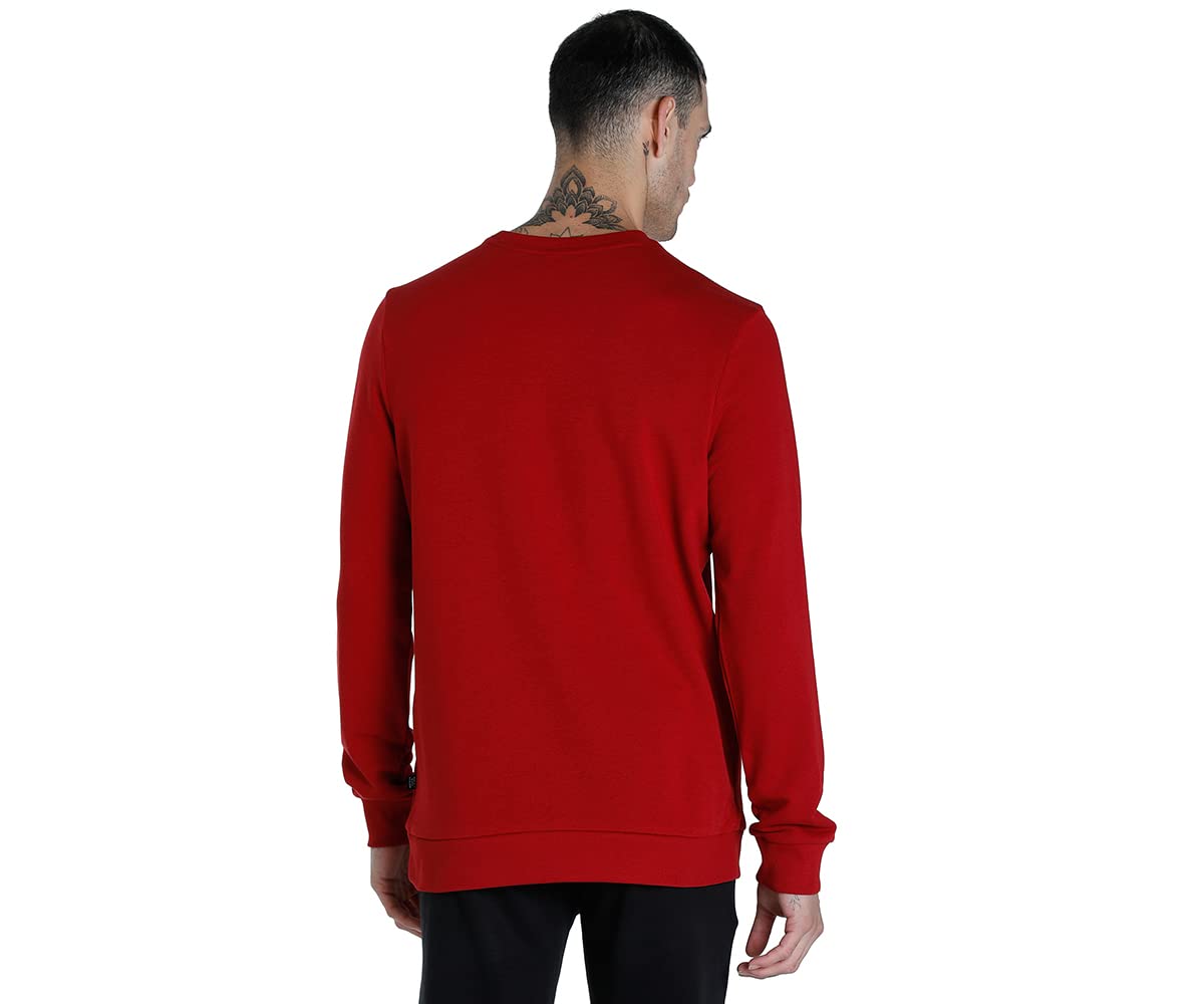 Puma Men's Cotton Crew Neck Sweatshirt (Intense Red)