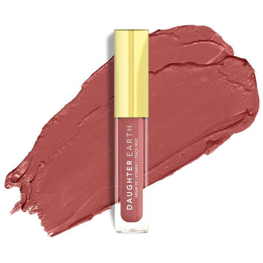 DAUGHTER EARTH Liquid Lipstick With Vitamin E & Hyaluronic Acid | Vegan Highly Pigmented Lip Color | Long Lasting Matte Smudge Proof Lip Stick For Moisturised Hydrating Lips| Mini Pinkity Drinkity