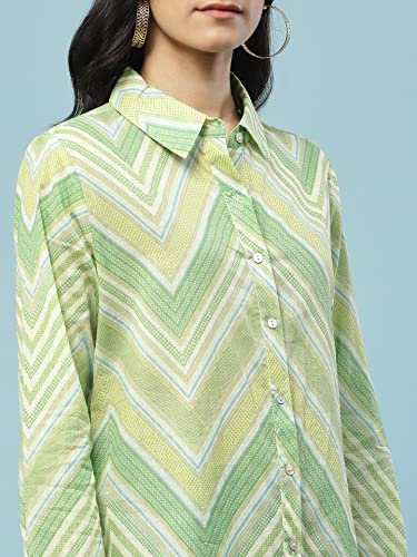 Aarke Ritu Kumar Green Chevron Stripe Shirt