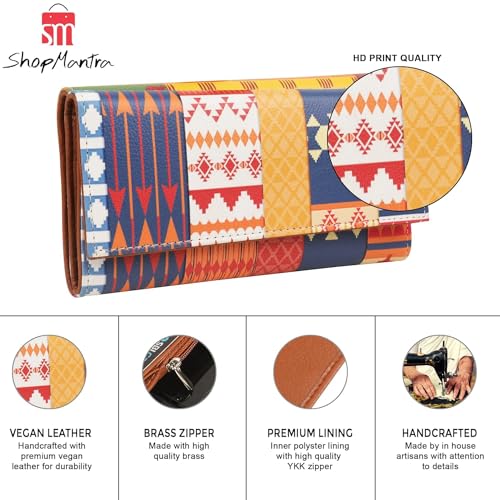 ShopMantra Abstract Triangle Pattern Multicolor Faux Leather Printed Women's Wallet