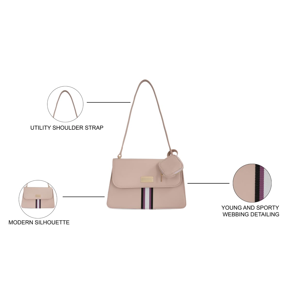 AEROPOSTALE Agetha Women PU Sling Handbag - Pink