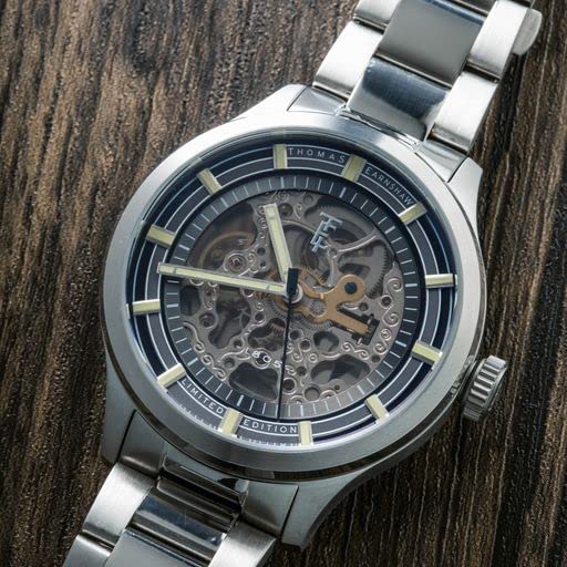 Earnshaw Scott Skeleton Automatic Grey Round Dial Men's Watch - ES-8257-11