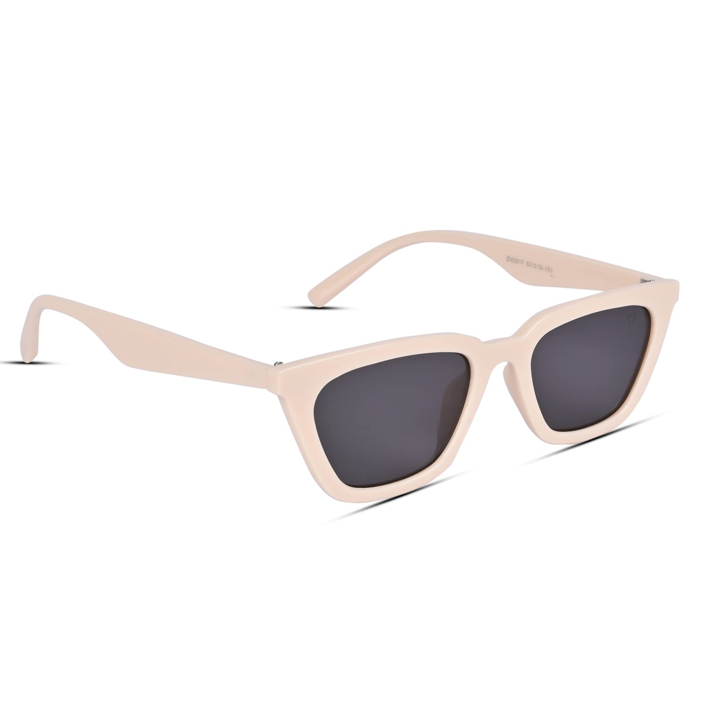 Voyage UV Protection Black Cat-Eye Sunglasses for Women (3517MG3762 | Beige Frame | Black Lens)