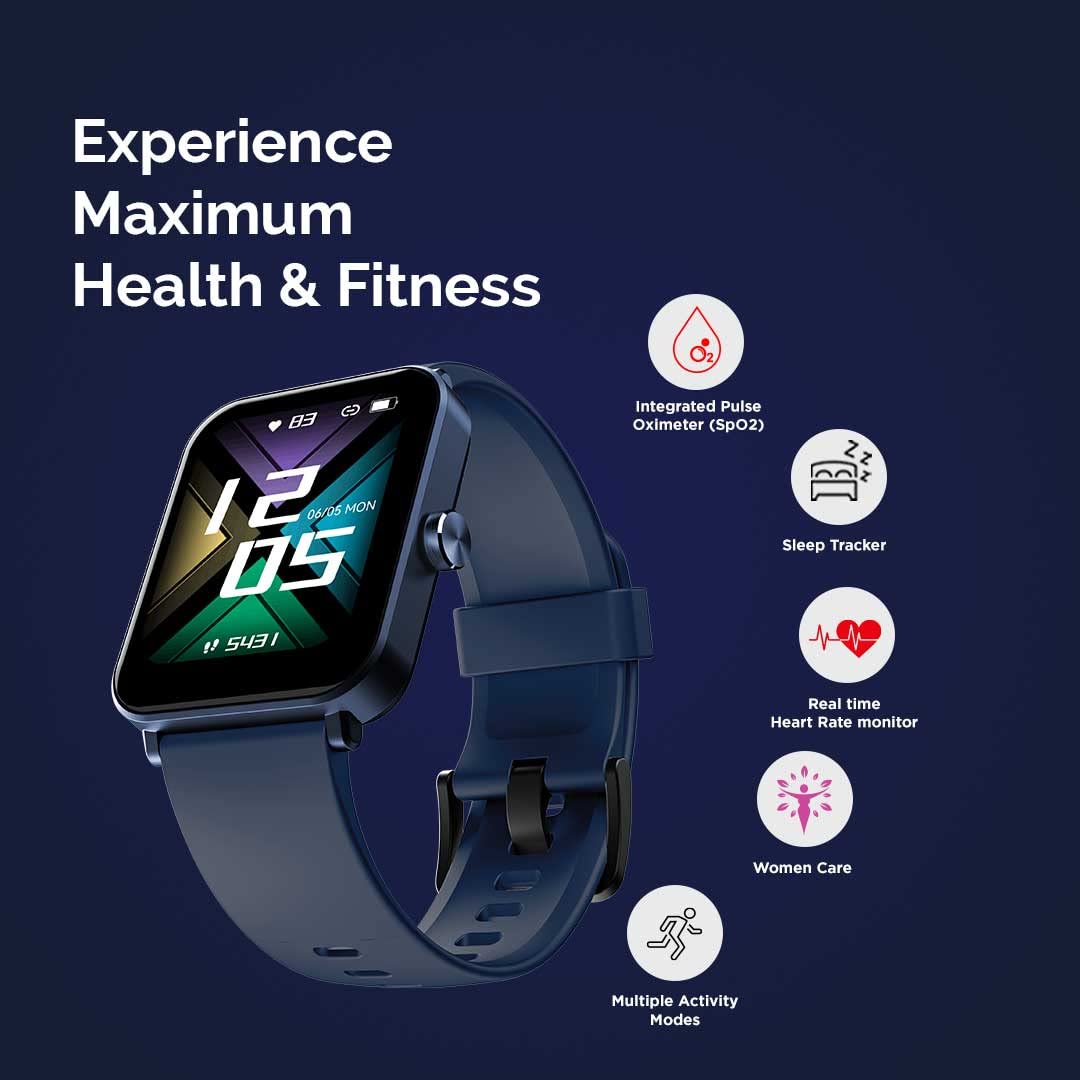 GOQii Insure+ 5 lakhs Health Insurance with Smart Vital Max (Blue) and 3 Months Personal Coaching