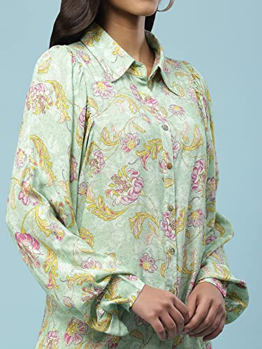 Aarke Ritu Kumar Green Floral Print Shirt