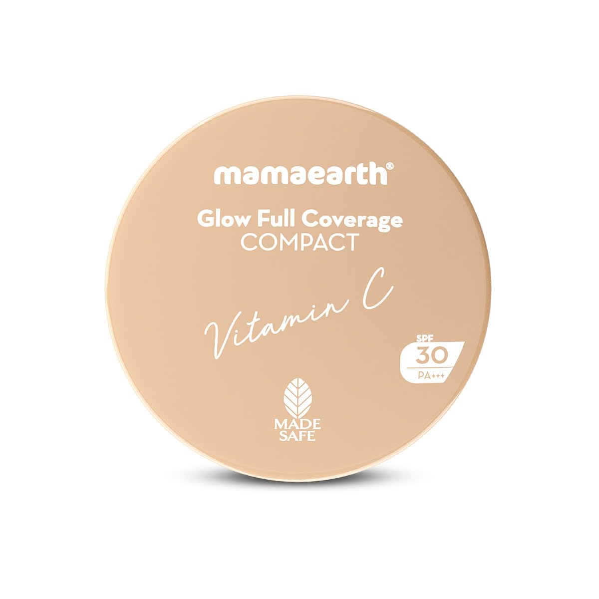 Mamaearth Glow Full Coverage Compact SPF 30 with Vitamin C & Turmeric for up to 3X Instant Glow - 9 g | Even Toned Complexion | Mattifying| Up to 16-Hour Oil Control & Sweat-Resistant (Creme Glow)