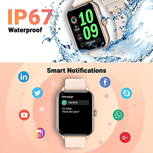 (Refurbished) Fire-Boltt Ninja Calling 1.69" Full Touch Bluetooth Calling Smartwatch with 30 Sports Mode, SpO2, Heart Rate Monitoring & AI Voice Assistant (Rose Gold), Free Size