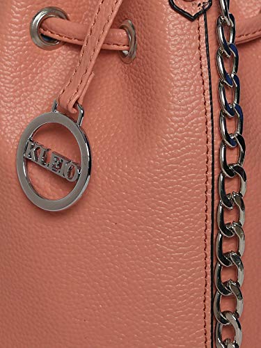 KLEIO Small Bucket Sling Bucket Hand Bag for Women Girls(HO8022KL-PE_Peach)