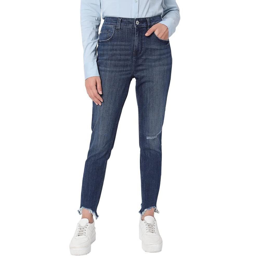 Vero Moda Women's Skinny Jeans (167280901-Medium Blue Denim_Medium 25)