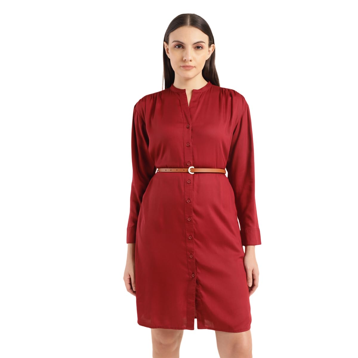 Levi's Women's Rayon Blend A-Line Above The Knee Dress (A7855-0000_Red