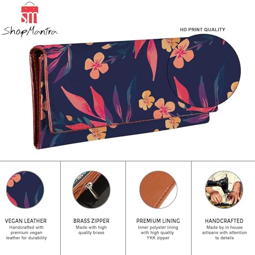 ShopMantra Wallet for Women's | Women's Wallet |Clutch |Vegan Leather | Holds Upto 6 Cards | 2 Notes and 1 Coin Compartment | Magnetic Closure | Multicolor