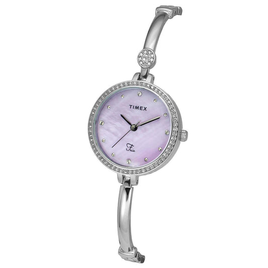 TIMEX Fria Women Purple Round Analog Brass Dial Watch- TWEL18400