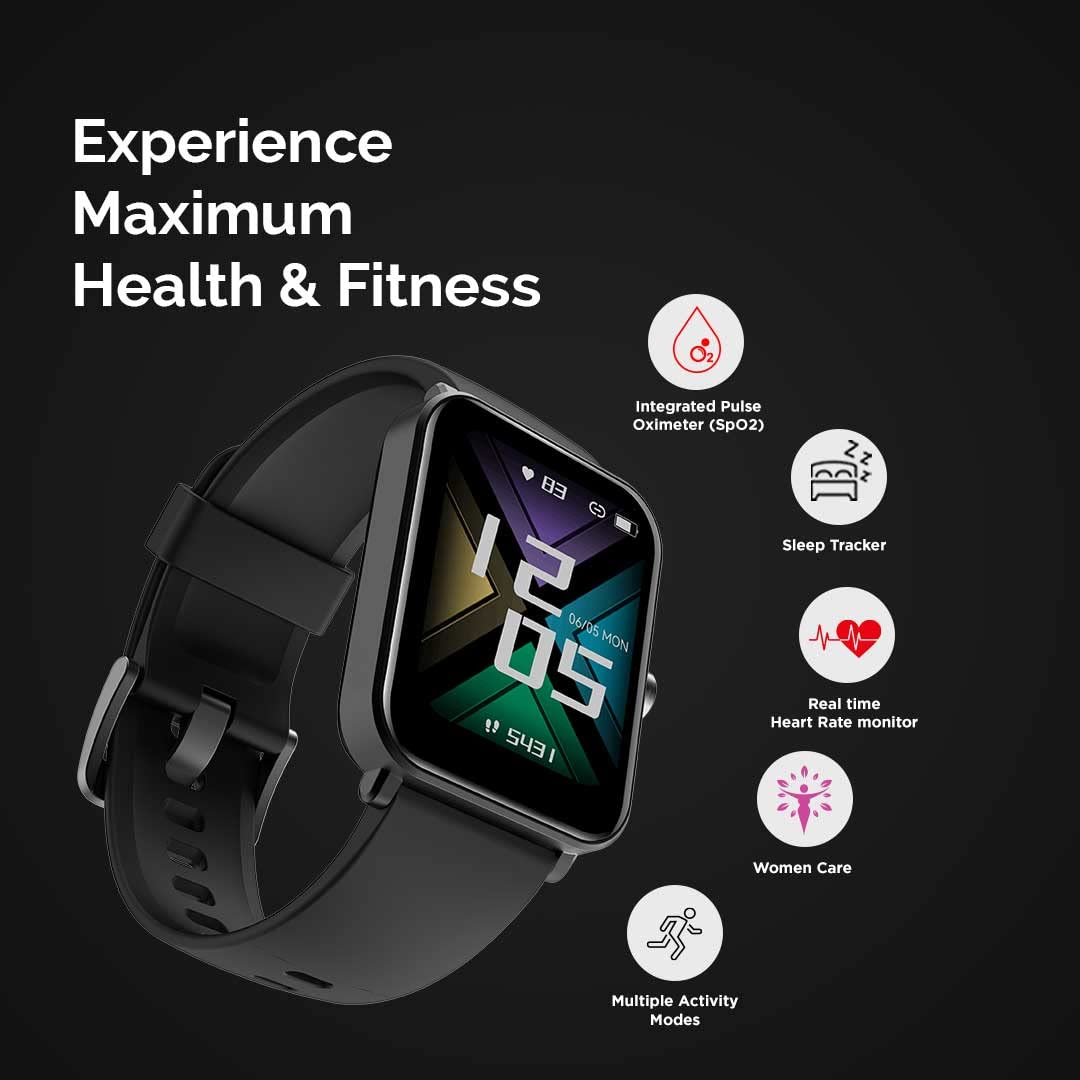 GOQii Insure+ 5 lakhs Health Insurance with Smart Vital Max (Black) and 3 Months Personal Coaching