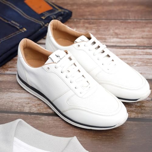 LOUIS STITCH Play Men's Canadian White Fashion Sneakers for Men All Day Comfortable Wear (SNK-DEWH) (Size- 10 UK)