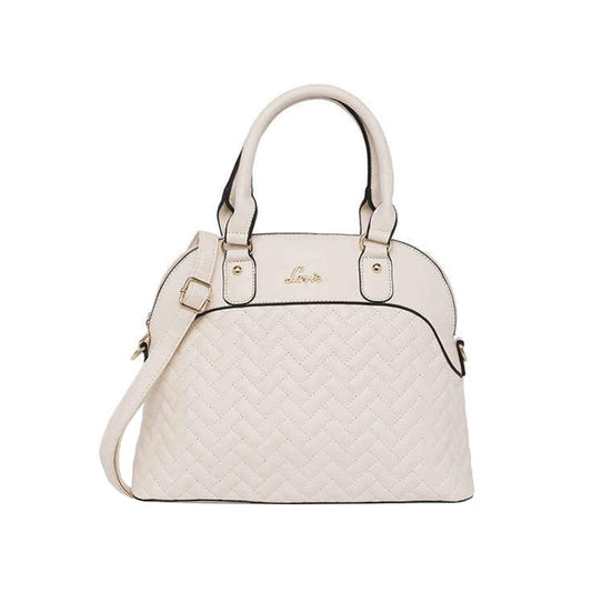 Lavie Criss Marjorie Synthetic leather Zipper Closure Women's Satchel Handbag (OFF WHITE, MEDIUM)