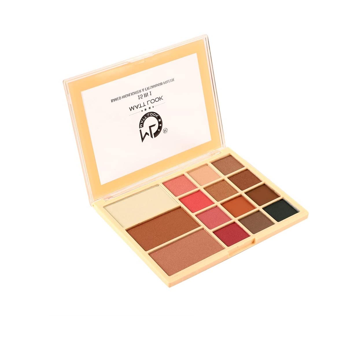 Mattlook 15 in 1 Baked Highlighter & Eyeshadow Palette, Face Makeup, Multicolor-3 (33.6gm)