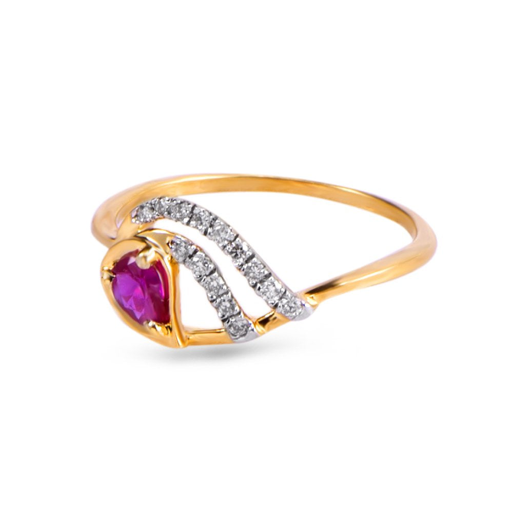 Joyalukkas Pride Diamond Collection 18k Yellow Gold and Diamond Ring