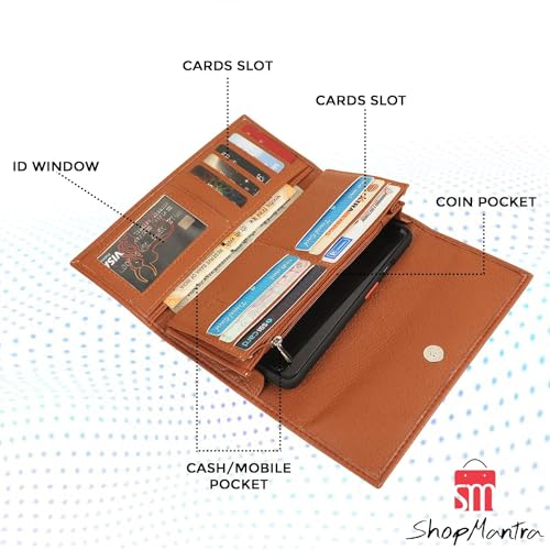 ShopMantra Wallet for Women's | Women's Wallet |Clutch | Vegan Leather | Holds Upto 11 Cards 1 ID Slot | 2 Notes and 1 Coin Compartment | Magnetic Closure | Multicolor