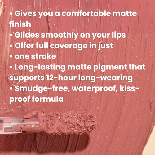 Milagro Beauty Liquid Matte Lipstick |Kissproof & Waterproof | Non Sticky & Non Drying |Long lasting Hydrating Formula | Immerse with Rose Water and Peach Extract|Saint Color-5ml