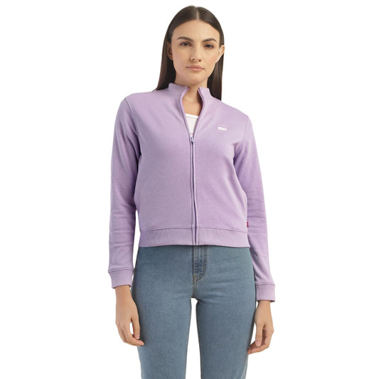 Levi's Women's Printed Purple Crew Neck Sweatshirt