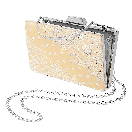 Peora Cream Clutch Purses for Women Handmade Evening Sling Handbag Stylish Bridal Fashion Clutch Bag for Girls