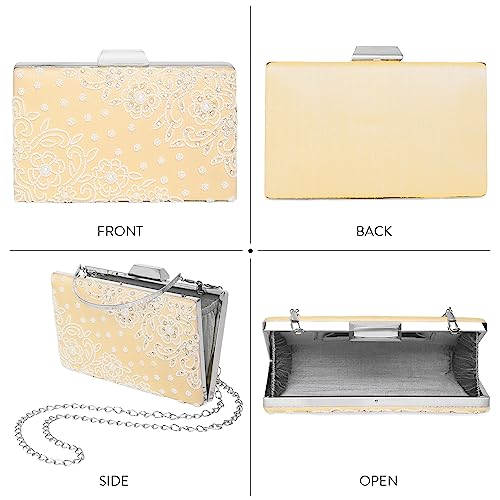 Peora Cream Clutch Purses for Women Handmade Evening Sling Handbag Stylish Bridal Fashion Clutch Bag for Girls