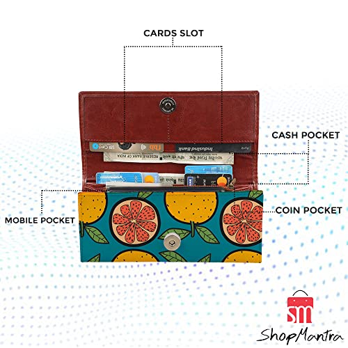 ShopMantra Wallet for Women's | Women's Wallet | Clutch | Ladies Purse | Made with Vegan Leather | Holds Upto 6 Cards | 2 Notes and 1 Coin Compartment | Magnetic Closure | Multicolor