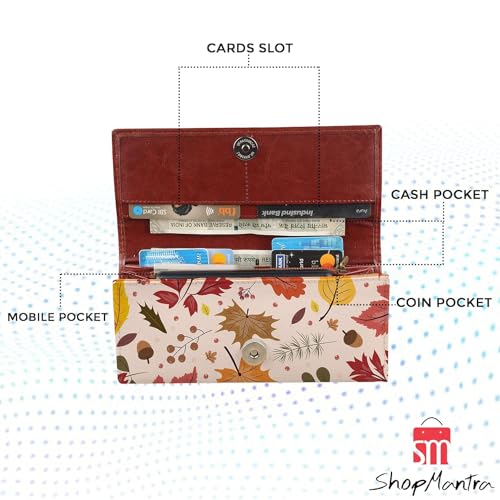 ShopMantra Wallet for Women's | Women's Wallet | Clutch | Vegan Leather | Holds Upto 6 Cards | 2 Notes and 1 Coin Compartment | Magnetic Closure | Multicolor