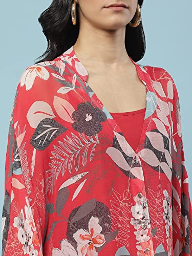 Aarke Ritu Kumar Red Botanical Print Top