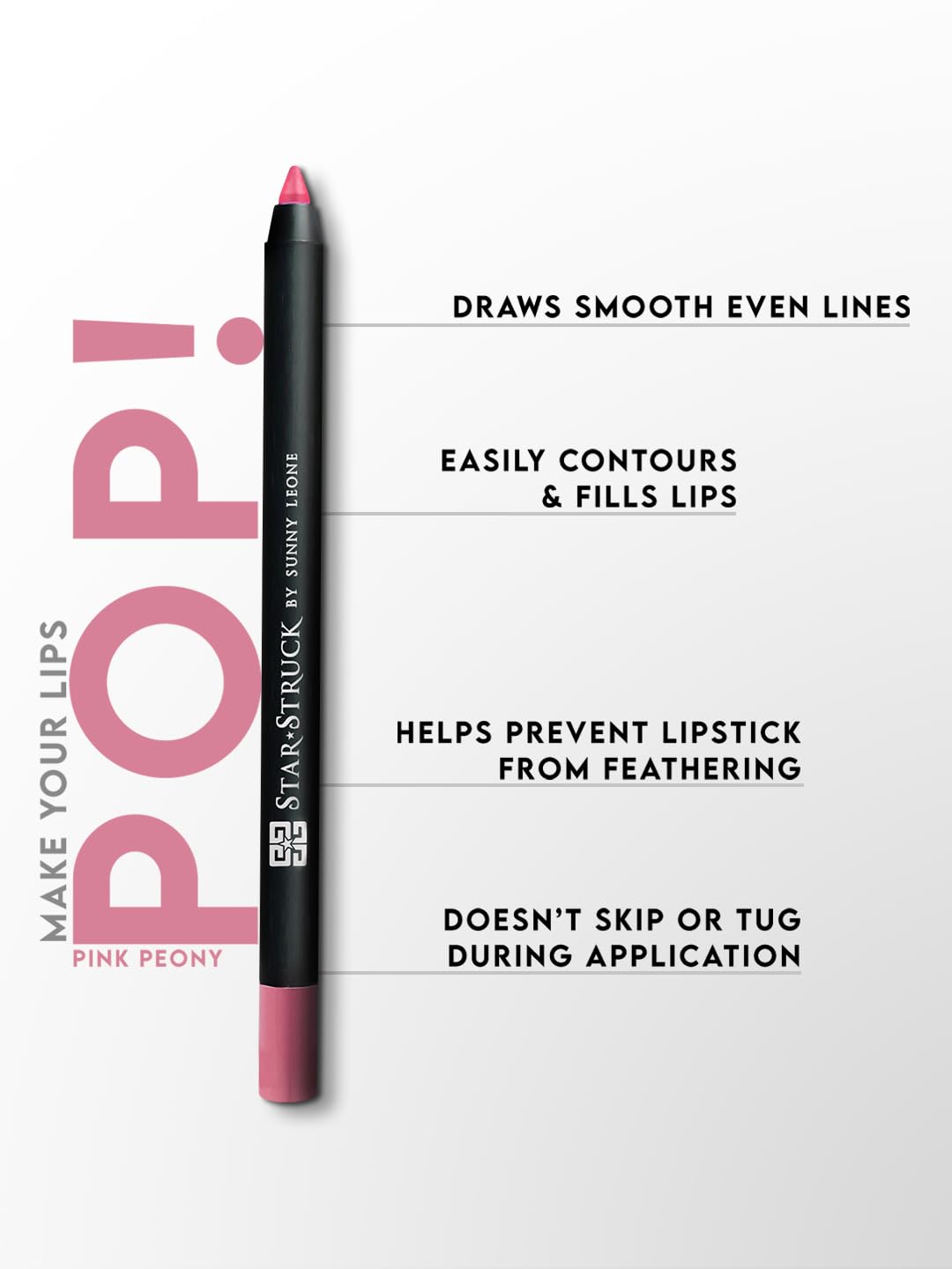 STARSTRUCK BY SUNNY LEONE Long Wear Lip Liner For Women (Pink Peony)