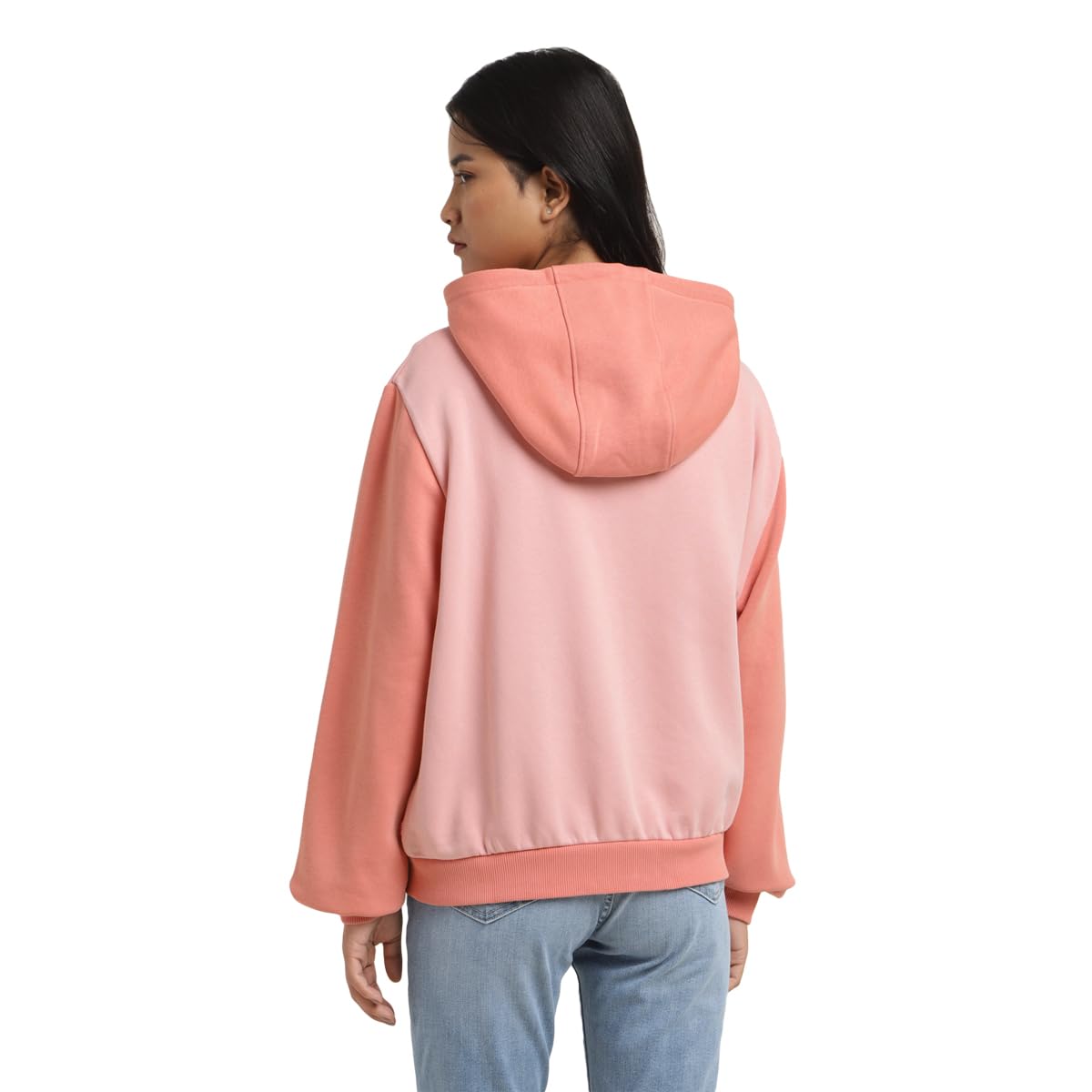 Levi's Women's Colorblock Orange Hooded Sweatshirt