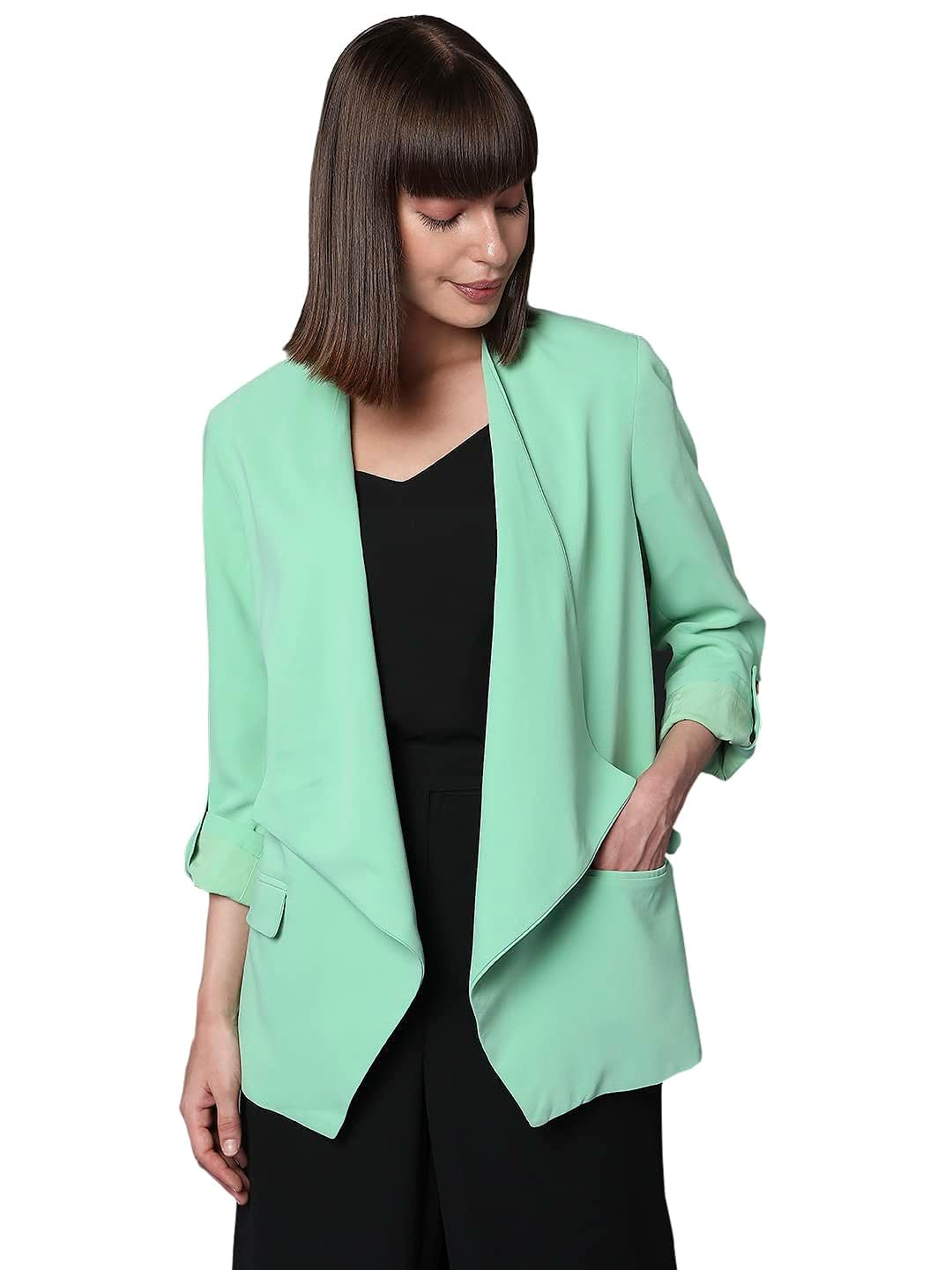 Vero Moda Women's Regular Blazer (Light Grass Green)