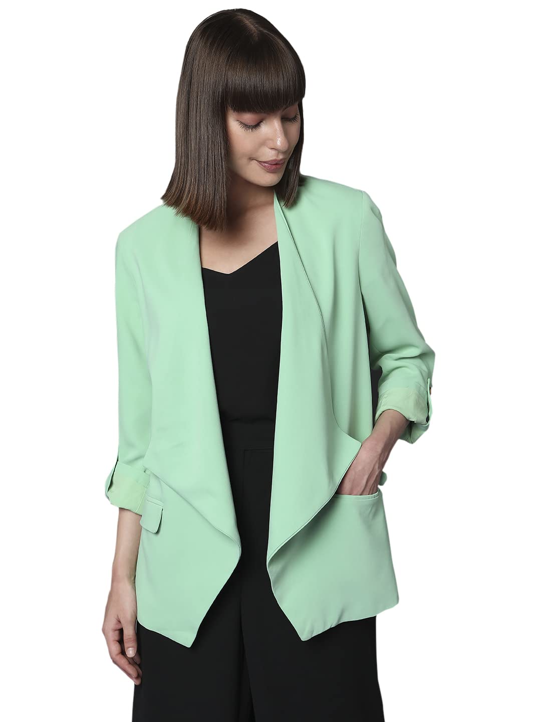 Vero Moda Women's Regular Blazer (Light Grass Green)