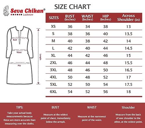 Seva Chikan Hand Embroidered Lucknowi Chikankari Red Georgette Women Short Top & Tunic with Inner Slip (Red)