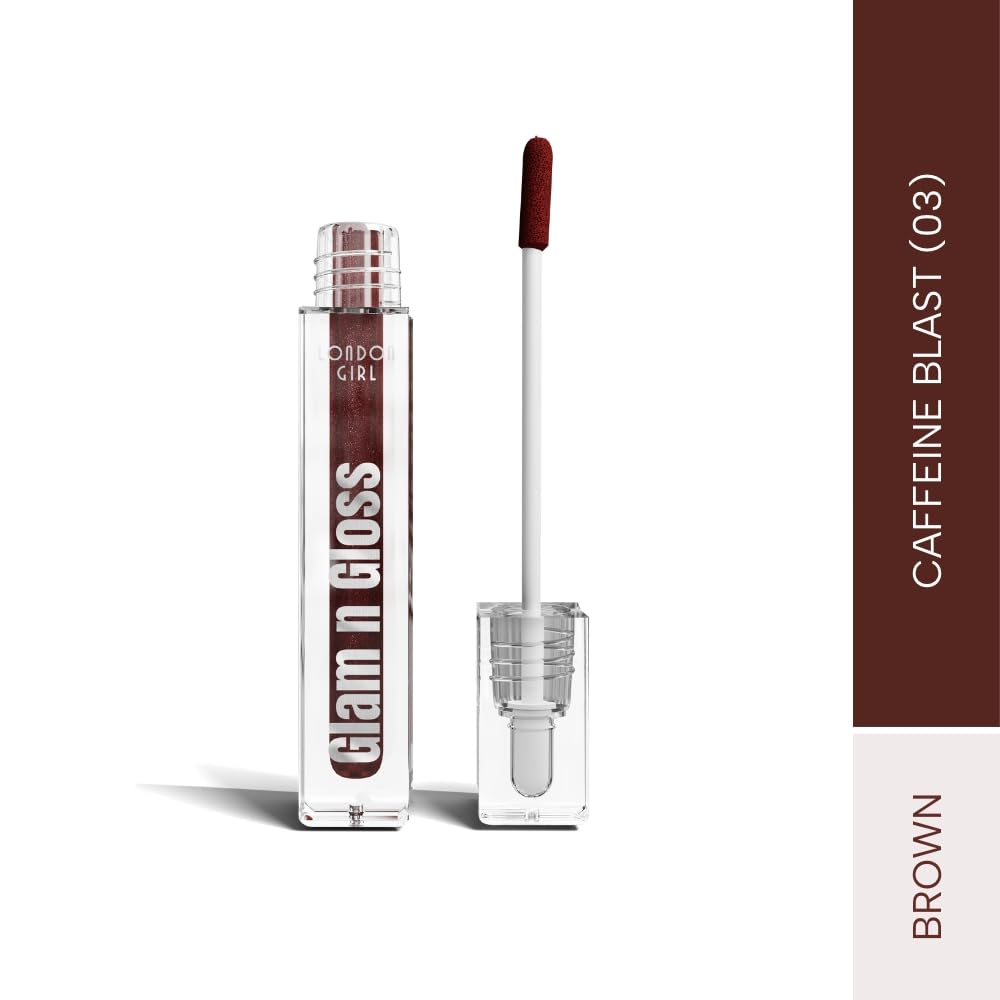 London Girl Glam n Gloss Lip Gloss Plump-Up Lightweight Lip Gloss With High Shine Glossy Finish For Fuller And Plump Lips - 03 (Caffeine Blast)