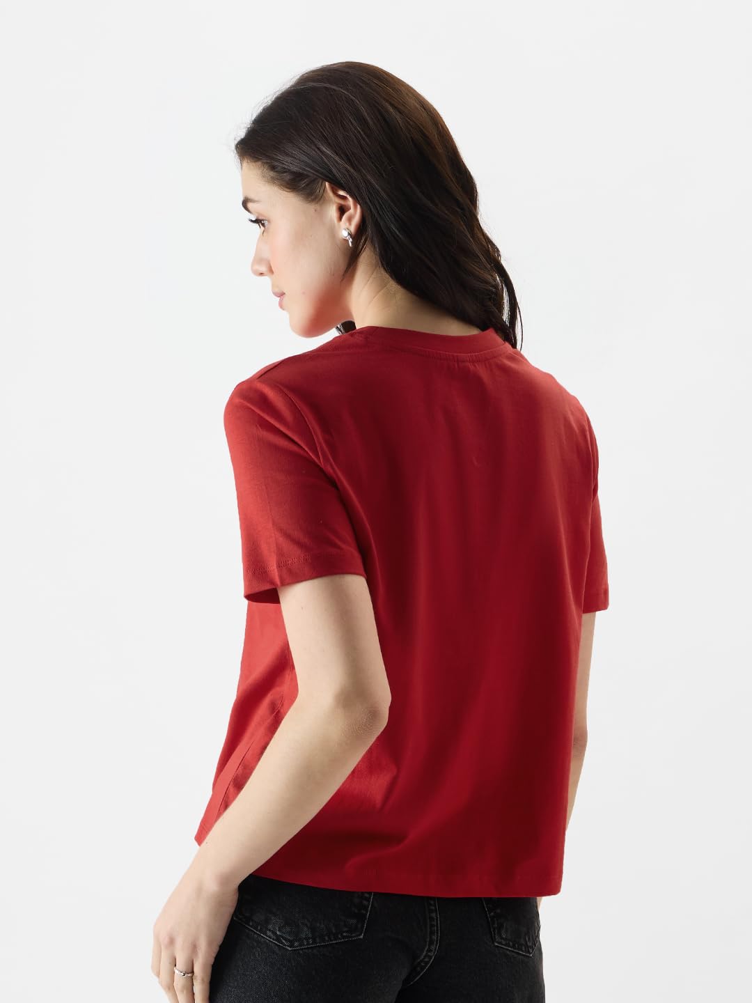 The Souled Store Solid :Red Women T-Shirts