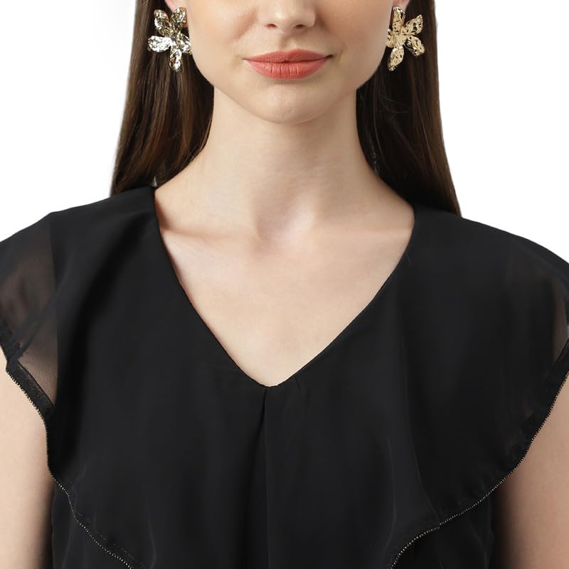 Buy Latin Quarters Ivory Floral Printed Asymmetric Dress online