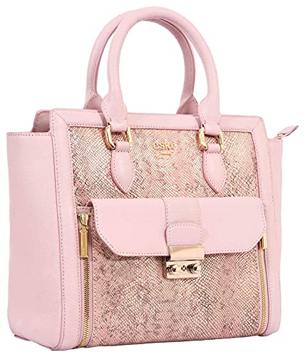 eské Lucie - Genuine Leather Tote Handbag For Women - Spacious Compartments - Work and Travel Bag - Durable - Water Resistant - Adjustable Strap