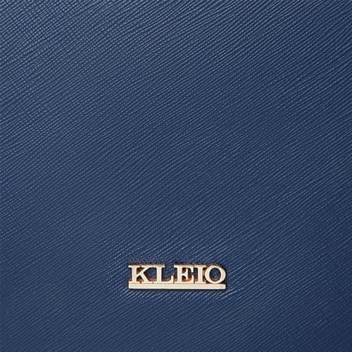 KLEIO Faux Leather Scupltural Shaped Top Handle Handbag with Detachable Sling for Women Ladies (ROYAL BLUE)