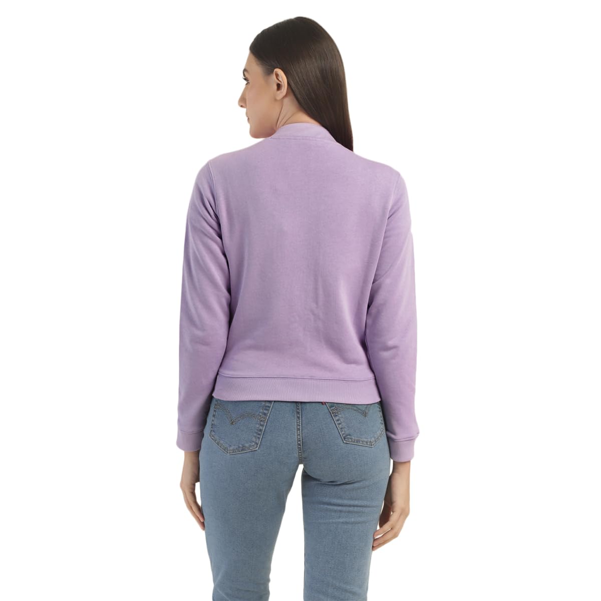 Levi's Women's Printed Purple Crew Neck Sweatshirt