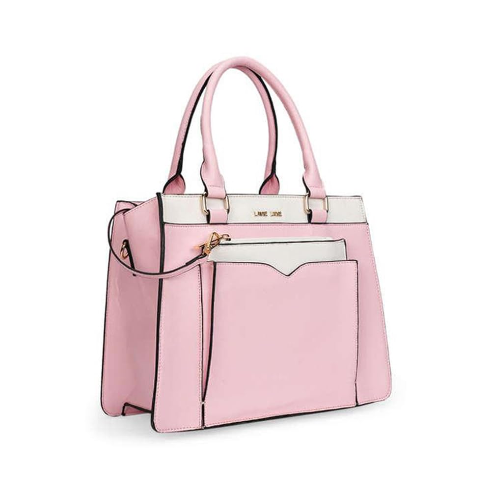 Lavie Yalon 23 Synthetic leather Zipper Closure Women's Satchel Handbag (PINK, MEDIUM)