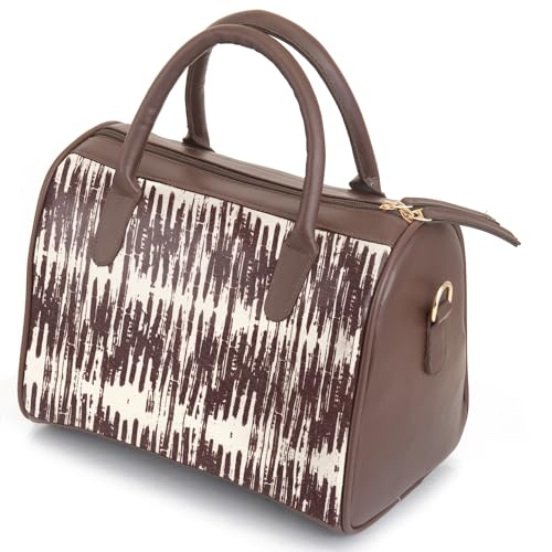 SACCI MUCCI Women's Handbag | Women's Tote Bag | Women's Top-Handle Bags | Women's Satchels | Women's Hobos & Shoulder Bags- Bamboo Tie Dye Print (Brown)