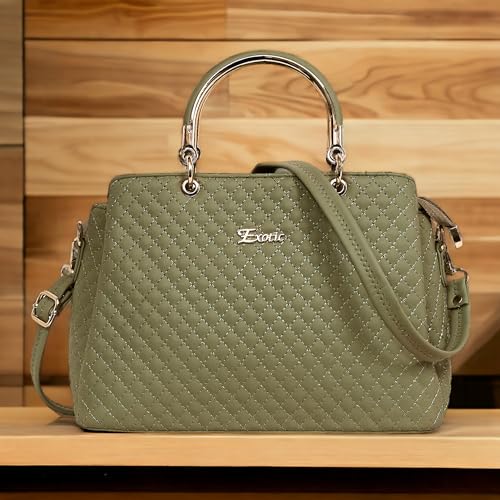 EXOTIC Women's stiched Hand/Sling bag (Olive)