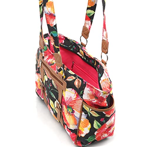 Boho Girl Floral Printed Tote Bag | Oversized Tote Bag | Multifunctional Handbag for Women