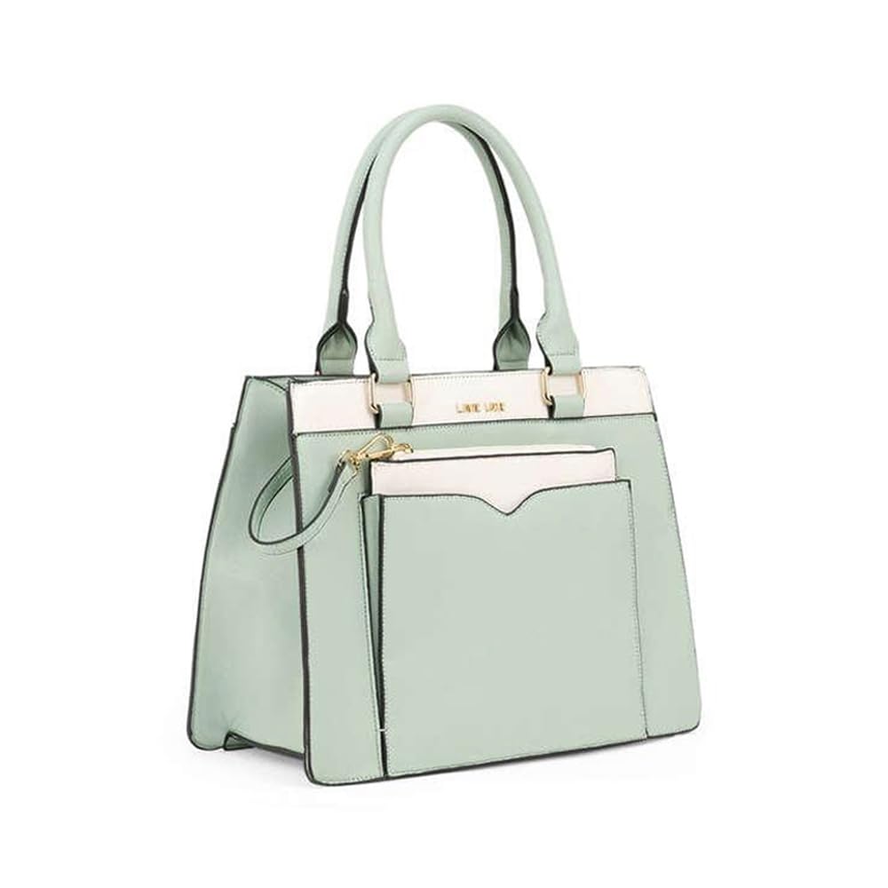 Lavie Yalon 23 Synthetic leather Zipper Closure Women's Satchel Handbag (MINT, MEDIUM)