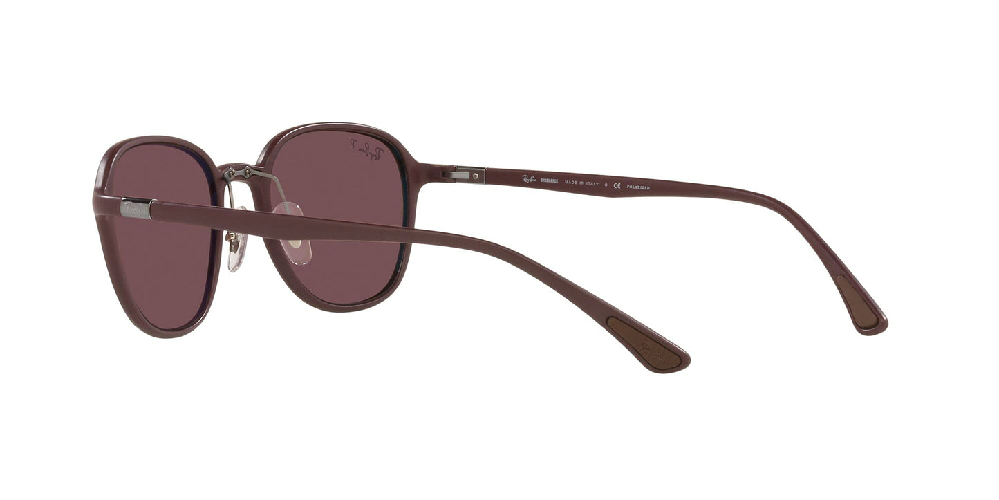 Ray-Ban Rb4341ch Chromance Square Sunglasses, Sanding Dark Violet/Purple Polarized, 51 mm