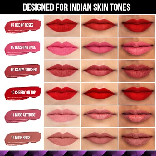 Staze 9to9 Lips Don't Lie Matte + Transferproof Liquid Lipstick |Intense Color Payoff | Lightweight & Comfortable | 12 Hour Long Stay| 11 Nude Attitude | 4 ml