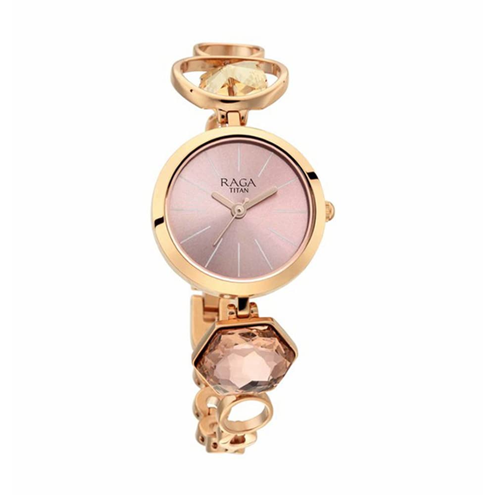 Titan Rose Gold Dial Analog Watch for Women -NR2606WM09