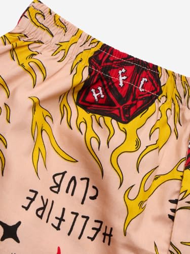 The Souled Store Official Stranger Things: Hellfire Club Men and Boys Pull On Cotton Boxer Shorts Pink Boxer Shorts Men's Boxers Cotton Breathable Comfortable Elastic Waistband Graphic Printed